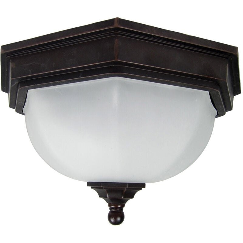 Fairford - Lanterna da soffitto a filo muro 2 luci bronzo IP44, attacco E27 - Elstead
