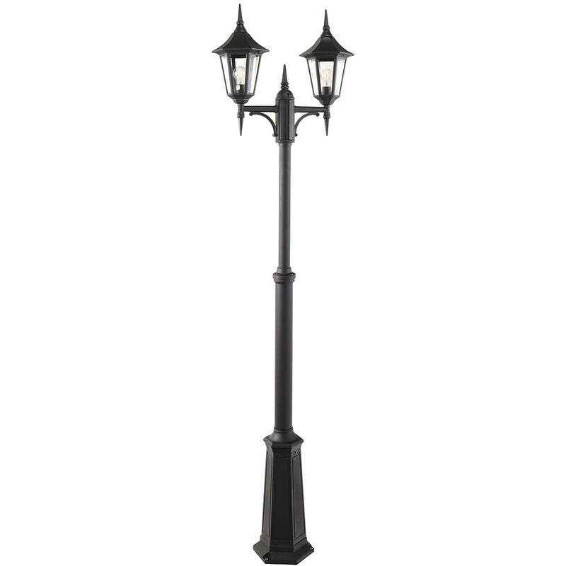 

Elstead - Farolillo exterior doble 2 luces negro IP54, E27