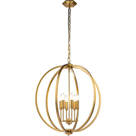 Elstead Feiss Corinne Plafoniera a sospensione sferica in ottone brunito