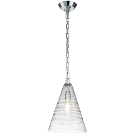 Elstead Feiss Elmore Dome Suspension Plafonnier Chrome Poli