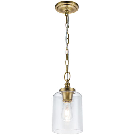 Elstead Feiss Hounslow Dome Suspension Plafonnier Laiton Bruni