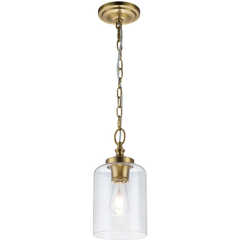 Elstead Feiss Hounslow Plafoniera a Sospensione Cupola in Ottone Brunito