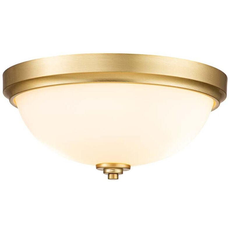 Elstead Feiss Malibu Bowl Semi-flush Deckenleuchte Messing Gebürstet, Ip44