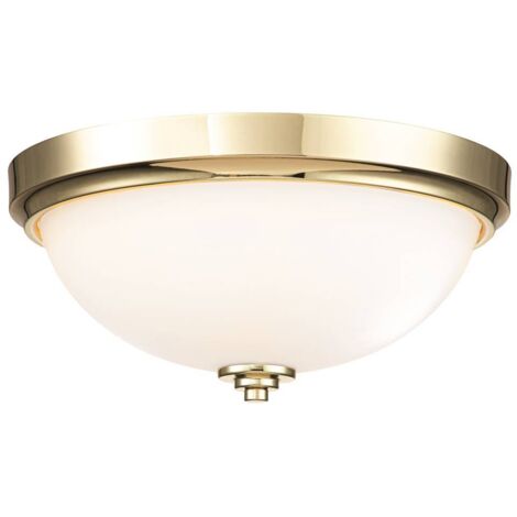 Elstead Feiss Malibu Lampada da soffitto semi-incasso Bowl Ottone lucido, IP44