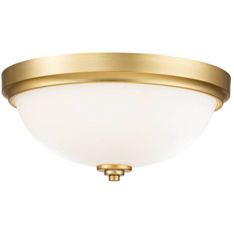 Elstead Feiss Malibu Plafonnier Semi-Encastré Bowl Laiton Brossé, IP44