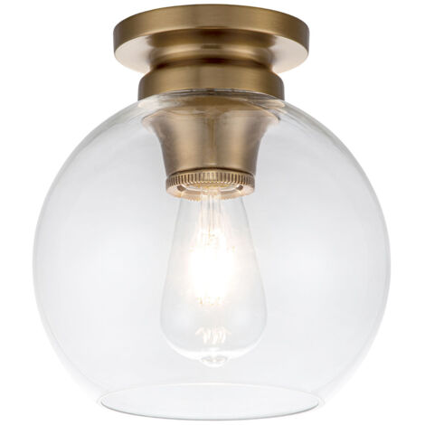 Elstead Feiss Tabby Lampada da soffitto semi-incasso a sfera in ottone brunito