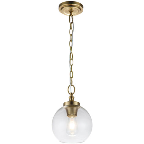 Elstead Feiss Tabby Plafoniera a Sospensione Cupola in Ottone Brunito