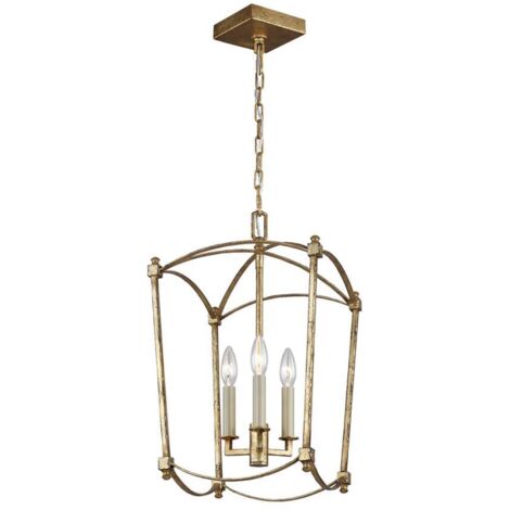 Elstead Feiss Thayer Lanternes Suspension Plafonnier Or Antique