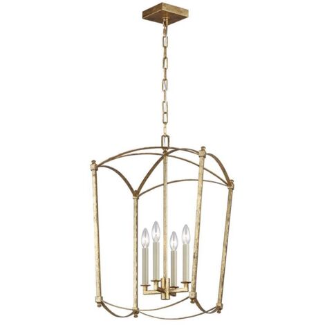 Elstead Feiss Thayer Lanternes Suspension Plafonnier Or Antique