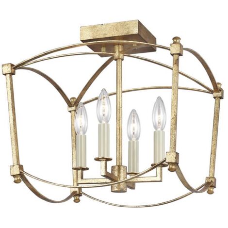 Elstead Feiss Thayer Plafonnier semi-encastré or antique