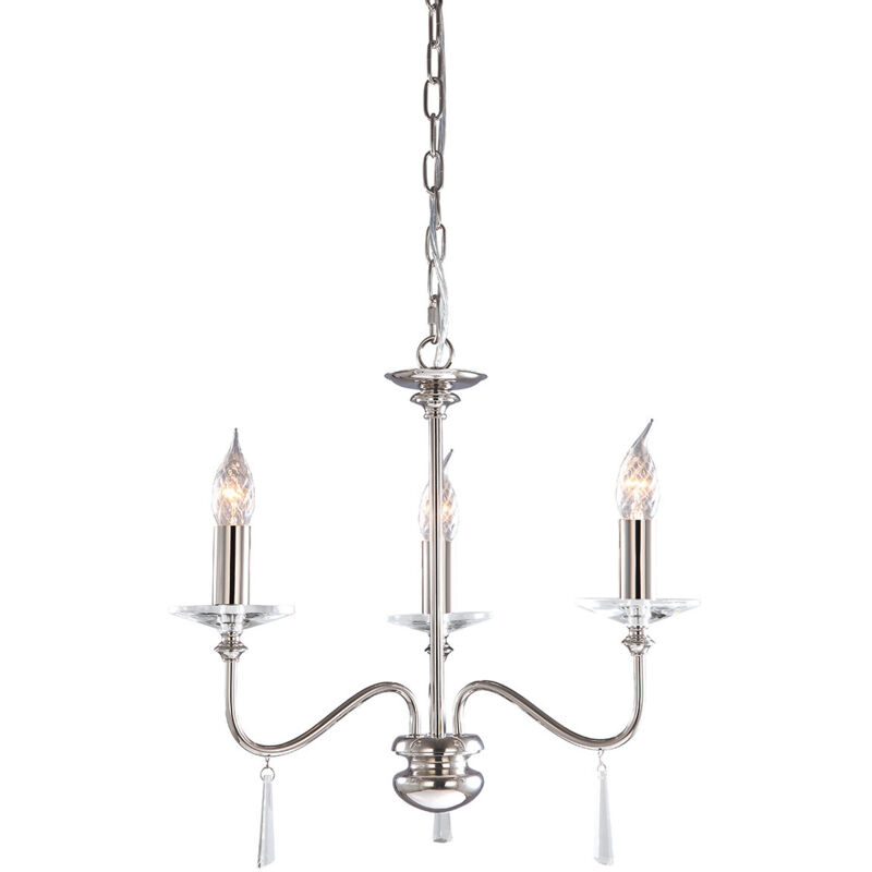 Finsbury Park - Lampadario 3 Luci Finitura Nickel Lucido, E14 - Elstead