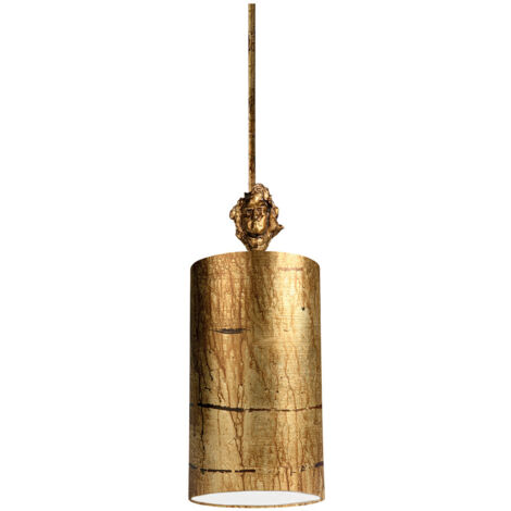 Elstead Fragment - Lampadario rotondo a 1 luce piccolo da soffitto in oro invecchiato, attacco E27