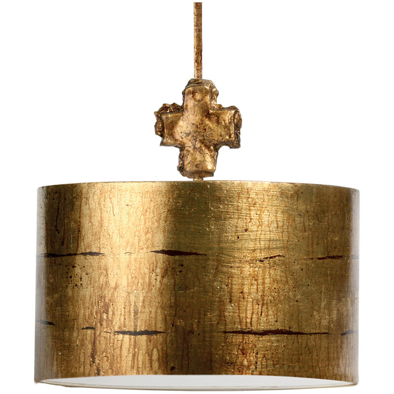 Elstead Fragment - Pendente Grande da Soffitto Rotondo 1 Luce Oro Invecchiato, E27