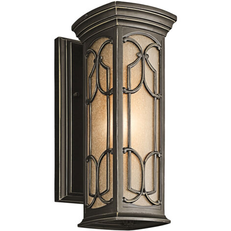Elstead Franceasi - Petite lanterne murale extérieure à 1 ampoule bronze antique IP44, E27