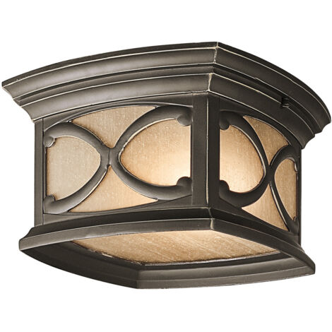 Elstead Franceasi - Plafoniera da esterno 2 luci da incasso bronzo antico IP44, attacco E27