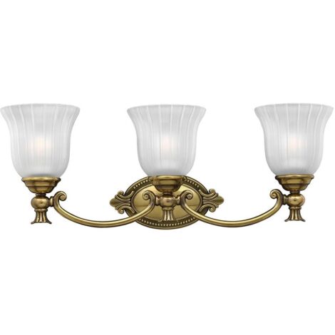Elstead Francoise - 3 Licht Badezimmer über Spiegel Wandleuchte brüniertes Messing IP44, G9