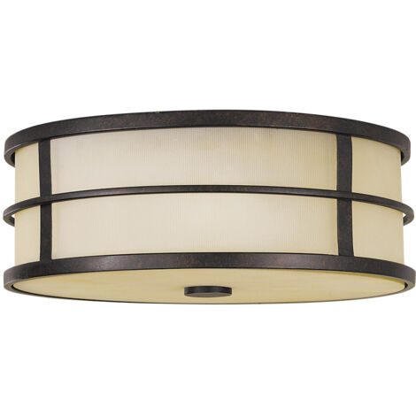 Elstead Fusion - 3 Light Flush Mount Deckenleuchte Bronze, E27