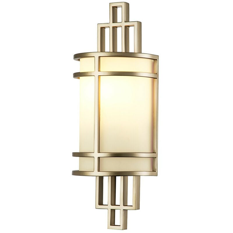 Fusion Flush Wall Lamp, Painted Natural Brass - Elstead