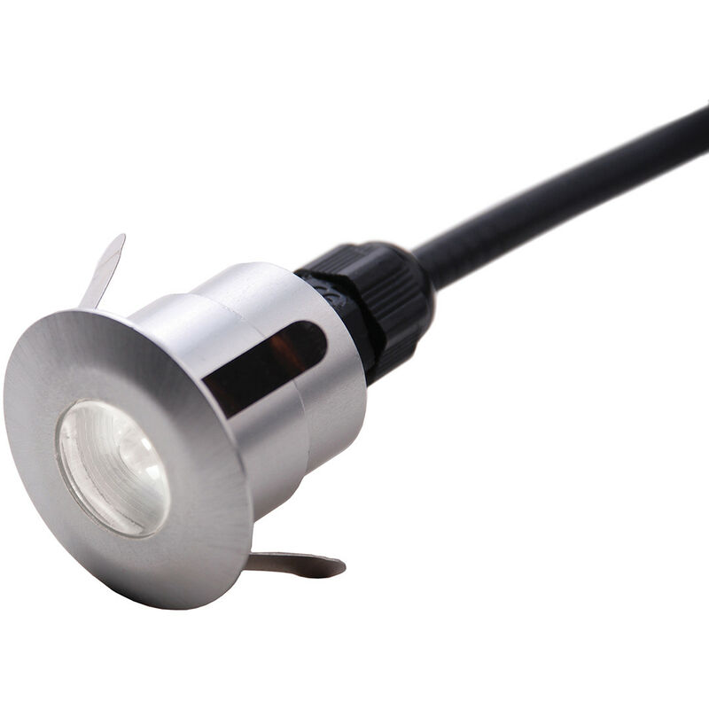 Elstead Fusion Integrated LED Outdoor Plain Push In, In-Ground Deck Light, Brushed Aluminium, IP65