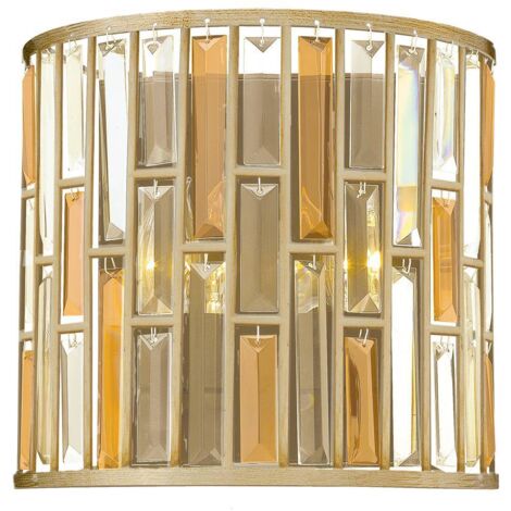 Elstead Gemma - 2 Licht Innenwandleuchte Silver Leaf, E14