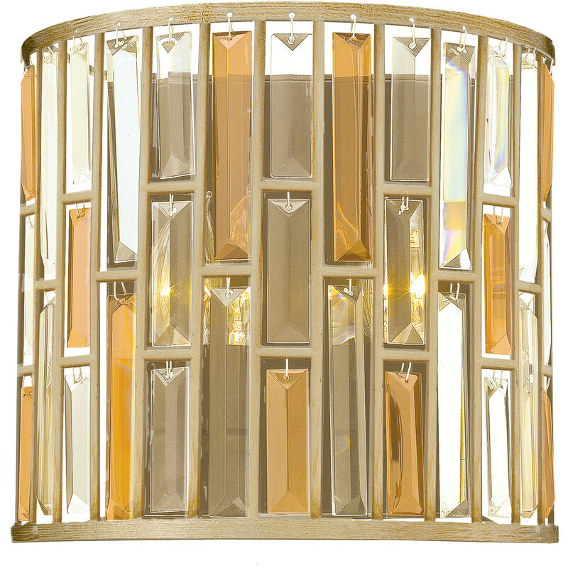 

Elstead Gemma - Aplique de pared interior 2 luces Silver Leaf, E14
