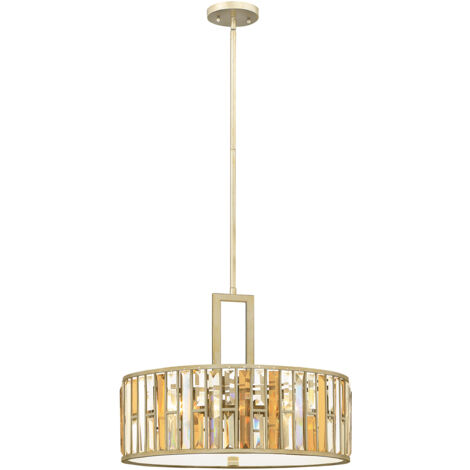 Elstead Gemma - Sospensione 3 Luci da Soffitto Foglia Argento, E27