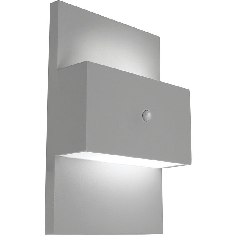 Geneve Outdoor 1 Light Wall Light with pir Aluminium, E27 - Elstead