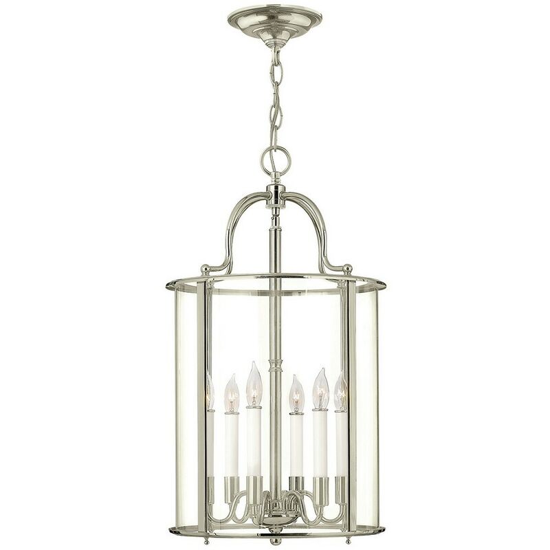 Elstead Gentry - 6 Candle Large Pendant Light - Polished Nickel