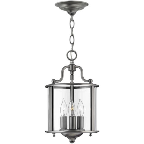 Elstead Gentry - Lanterna da soffitto a 3 luci piccola in peltro, attacco E14