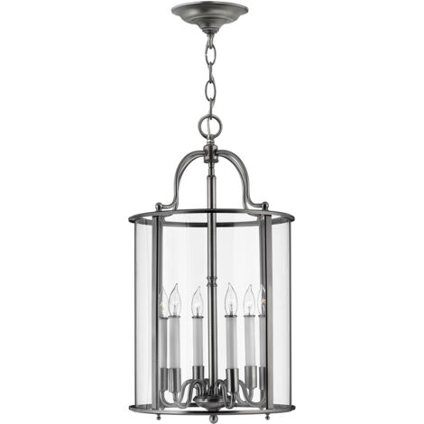 Elstead Gentry - Lanterna da soffitto a 6 luci grande in peltro, attacco E14