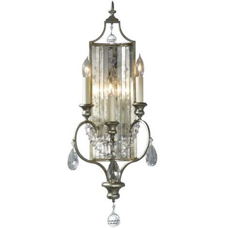 Elstead Gianna - Applique murale d'intérieur à 3 ampoules, argent, E14