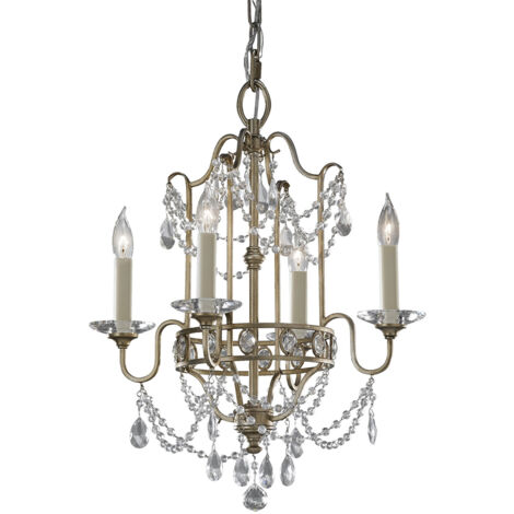 Elstead Gianna - Lampadario 4 Luci Finitura Argento, E14