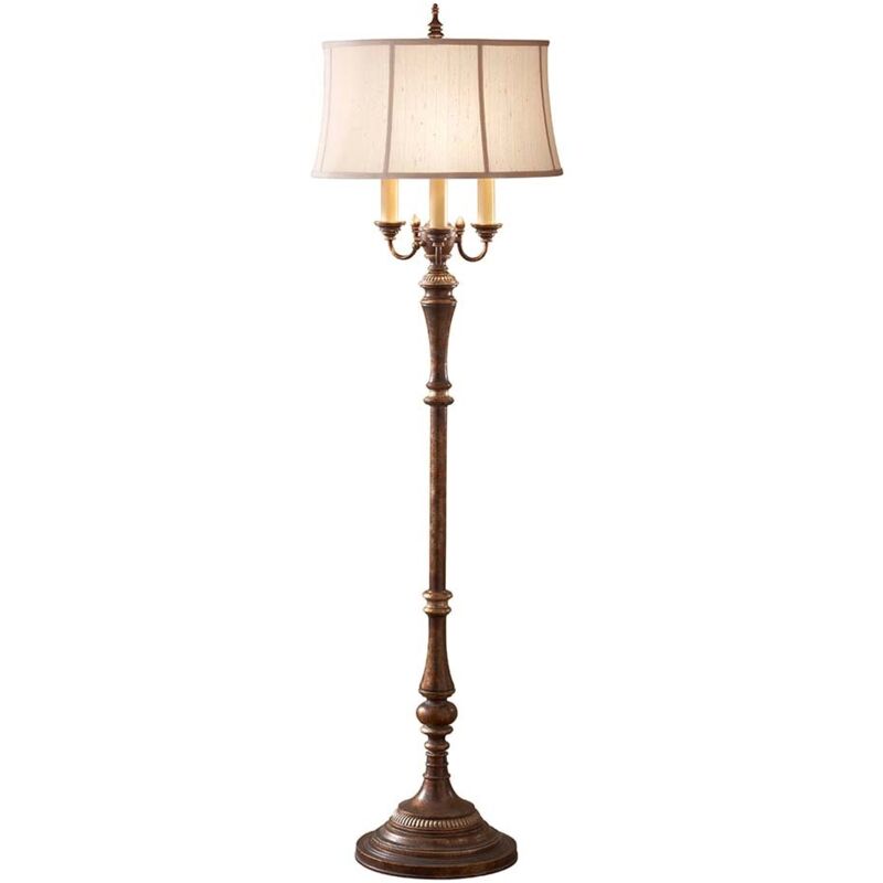 Gibson - Lampada da terra 4 luci marrone antico, attacco E27 - Elstead