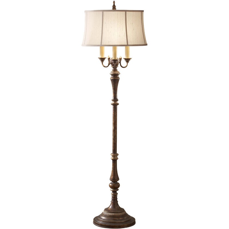 Gibson - Lampada da terra 4 luci marrone antico, attacco E27 - Elstead