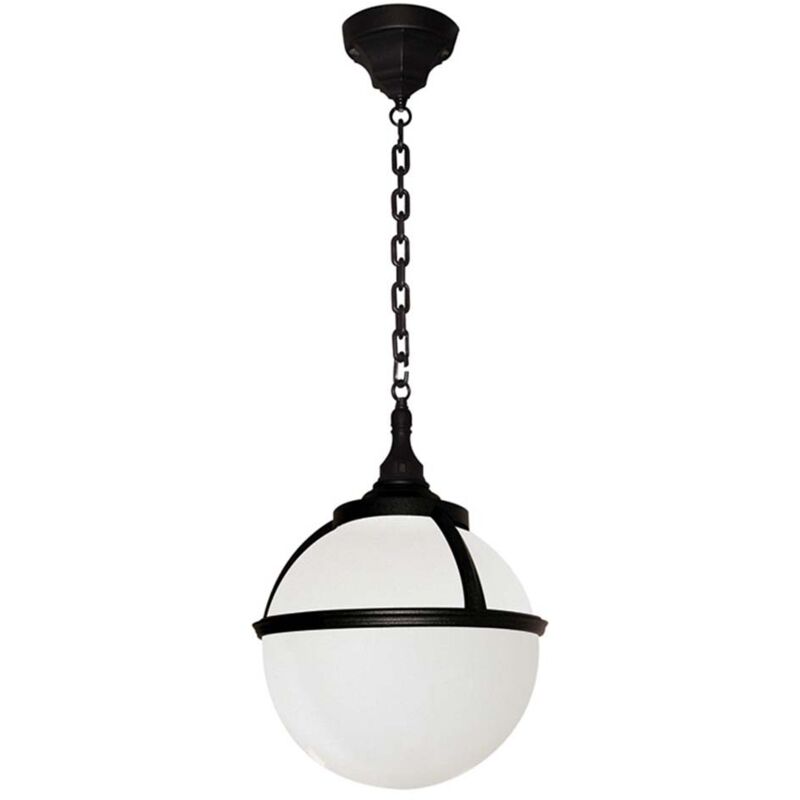 Lampada da esterno lanterna catena lampada a sospensione forma palla 1 fiamma nera d 27 cm