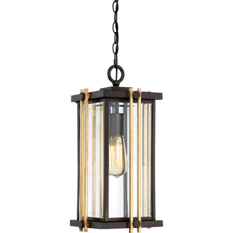 Elstead Goldenrod - 1 leichte mittelkettige Laterne - Bronze-Finish, E27