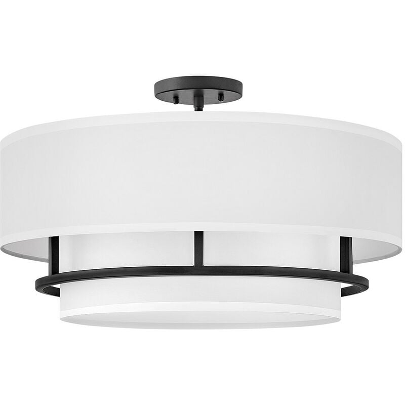 Elstead Graham 4 Light Cylindrical Ceiling Light, Black