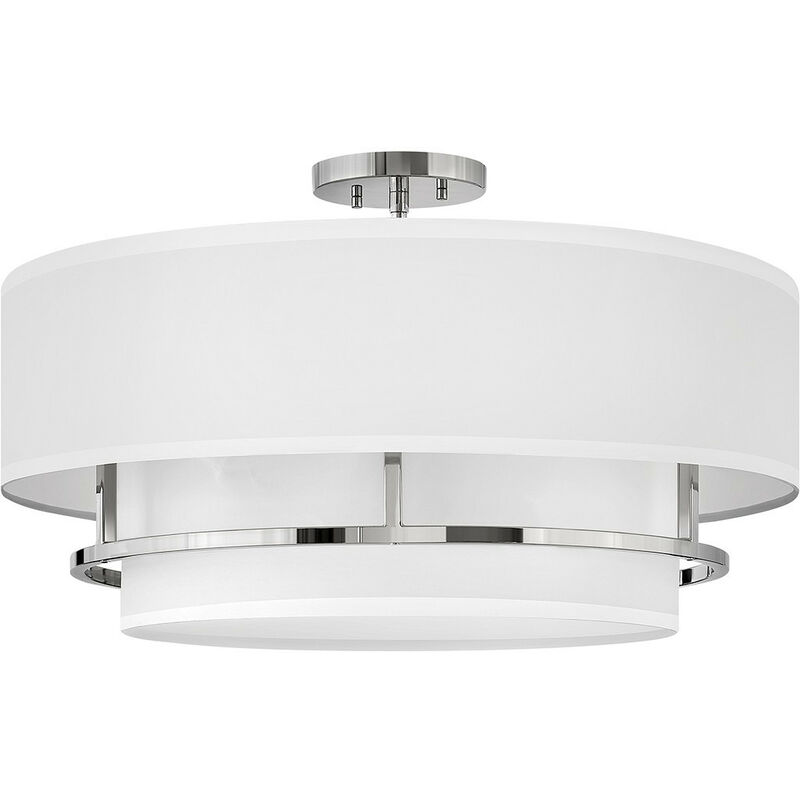 Elstead - Graham 4 Light Cylindrical Ceiling Light, Polished Nickel