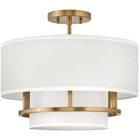 Elstead Graham Plafoniera Cilindrica a 3 Luci, Ottone Laccato