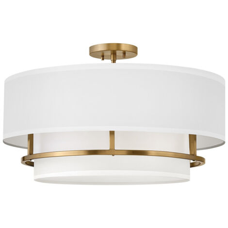 Elstead Graham Plafonnier cylindrique 4 lumières, laiton laqué