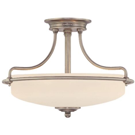Elstead Griffin - 3 Light Semi Flush Deckenleuchte Chrom poliert, E27