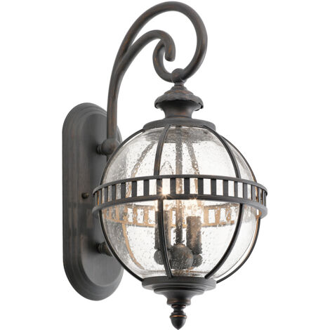 Elstead Halleron - Lanterne murale d'extérieur à 2 ampoules gris clair IP44, E14