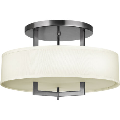 Elstead Hampton - 3 Licht Semi Flush Deckenleuchte Antik Nickel, E27