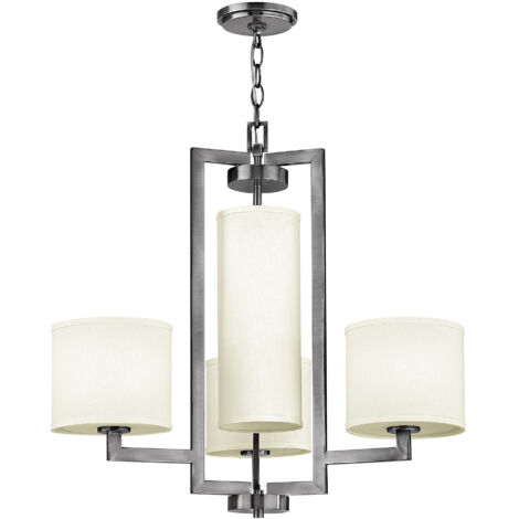 Elstead Hampton - 4 Light Multi Arm Deckenanhänger Kronleuchter Antik Nickel, E27