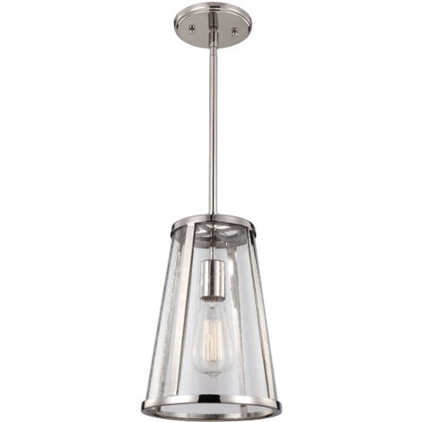 Elstead Harrow - Petit plafonnier à 1 ampoule, nickel poli, E27