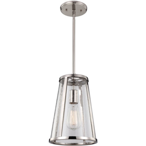 Elstead Harrow - Sospensione a soffitto piccola a 1 luce Nichel lucido, E27