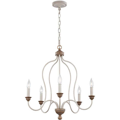 Elstead Hartsville - 5 Light Chandelier Beachwood Finish, E14