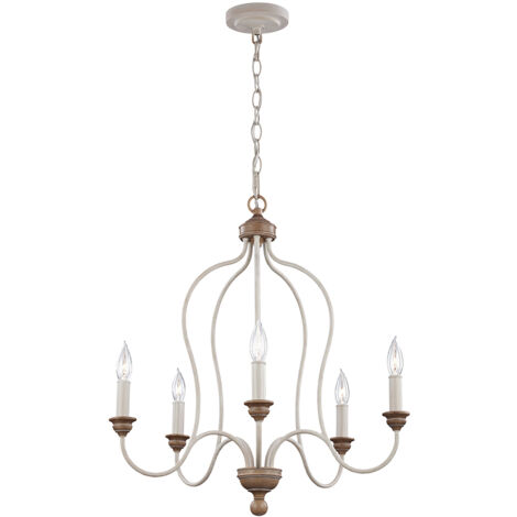 Elstead Hartsville - Lampadario a 5 luci finitura Beachwood, E14