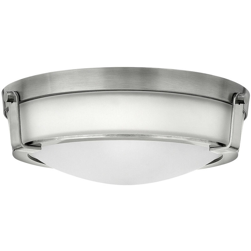Elstead Hathaway - 3 Light Medium Flush Mount Ceiling Light Nickel, E27