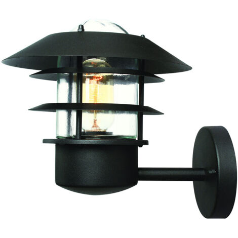 Elstead Helsingor - Lanterna da parete per esterni 1 luce con luce nera IP44, attacco E27